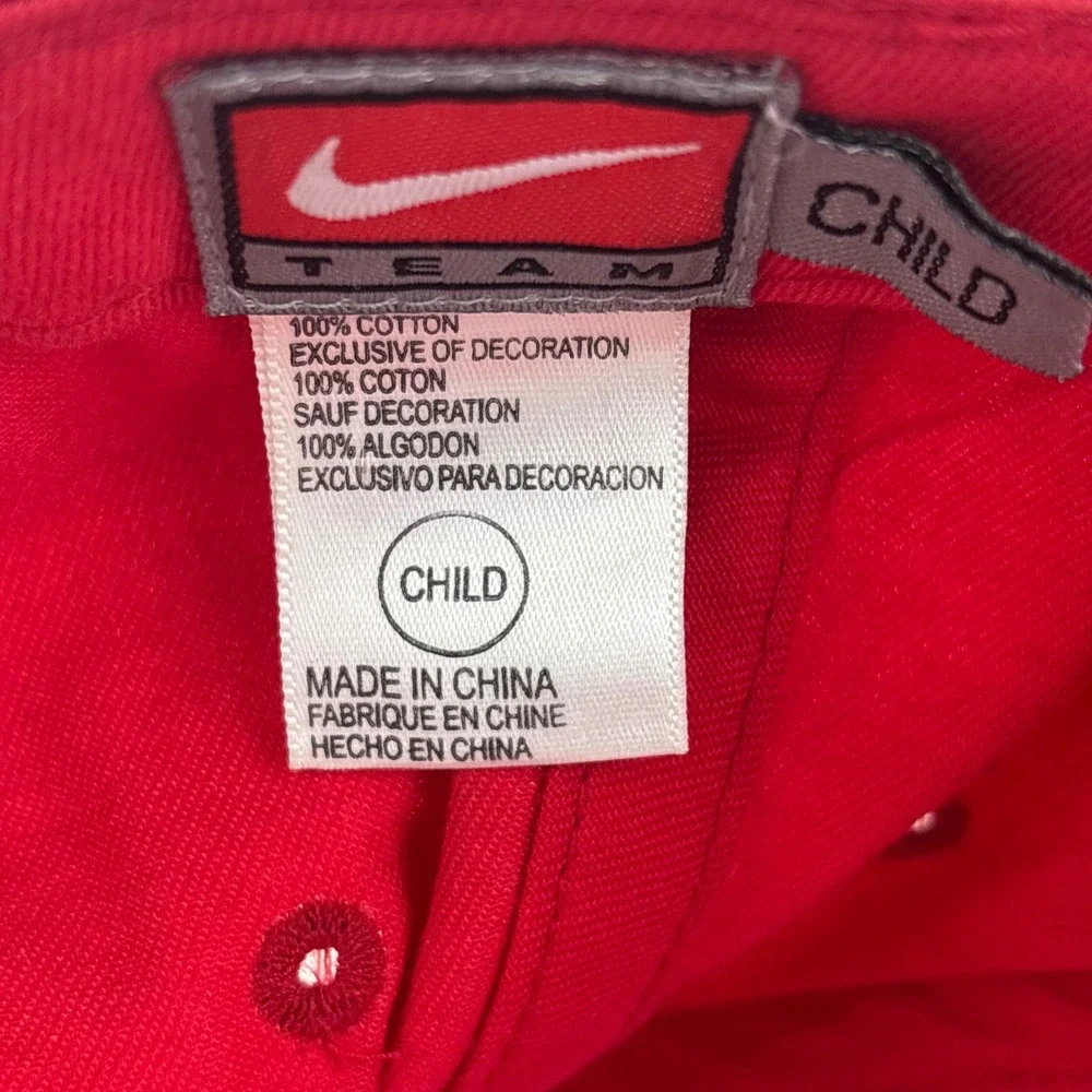 Nike Team Yankees Hat Child Red Embroidered Adjustable Strapback Baseball Cap